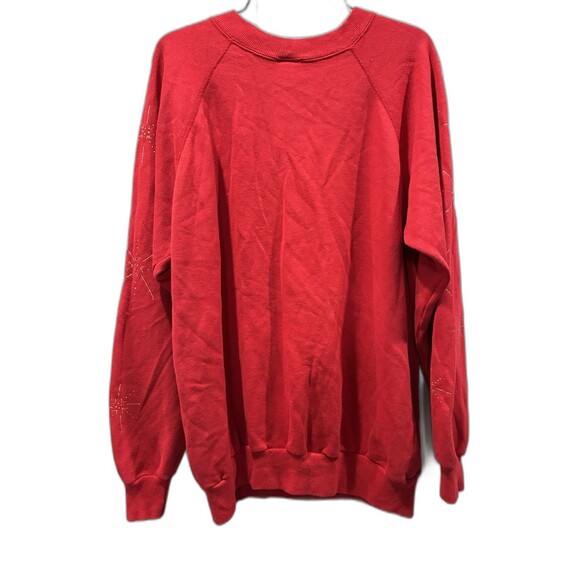 Vintage 90s Let It Snow Snowman Sweatshirt XXLarge Red Made in USA Hanes - Picture 3 of 6